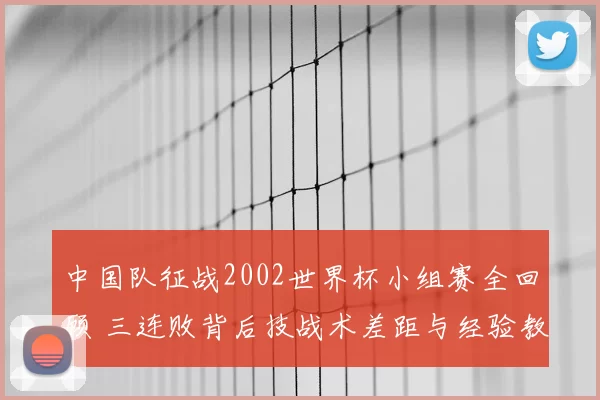中国队征战2002世界杯小组赛全回顾 三连败背后技战术差距与经验教训